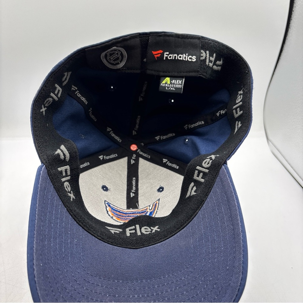 St Louis Blues NHL Fanatics Navy Blue A-Flex Large/X-Large Fitted Baseball Hat - Picture 8 of 8